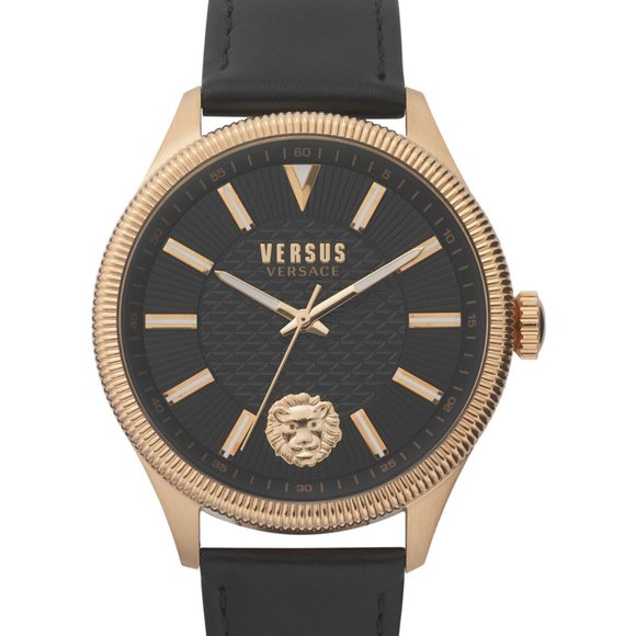 Versace Yellow Gold 45mm Leather Watch